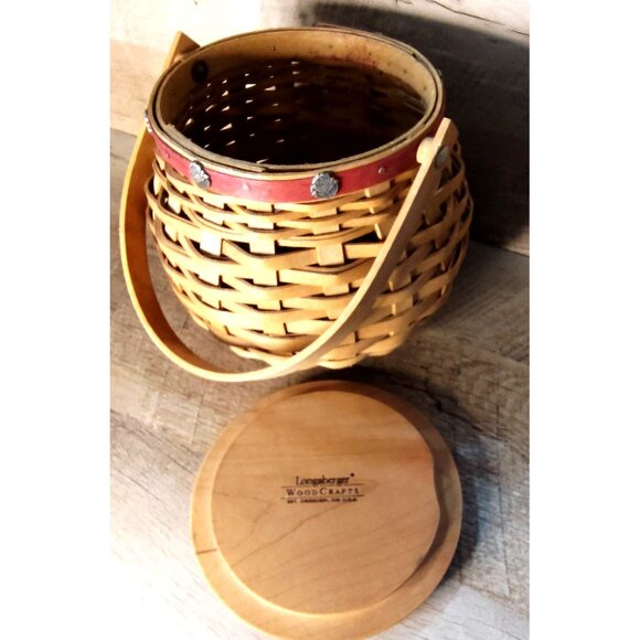 Longaberger Vintage Handwoven Basket - Festival Of Roses Edition With Handle - Picture 11 of 11